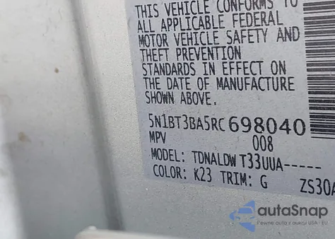 2024 Nissan Rogue Sv Fwd из США, поврежденный, VIN 5N1BT3BA5RC698040